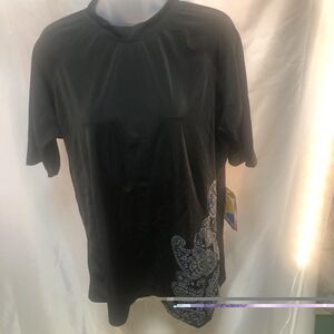 Kanu Surf Womens XL Black UPF 50+ Short Sleeve Surf Swim Rash Guard NWT